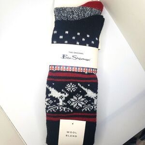Ben Sherman wool blend reindeer winter socks